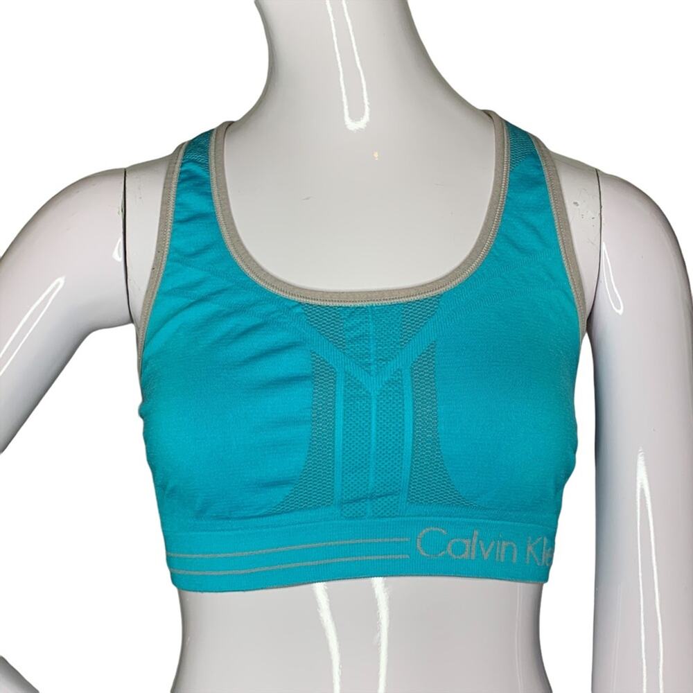 Calvin Klein Reversible Sport Bra Size S Gray and Tail